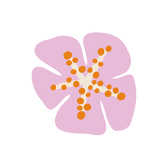 hand drawn flower in flat style. vector illustration