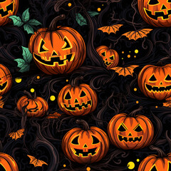 Halloween design, orange pumpkins, ai generative