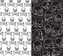 Seamless abstract pattern in the form of skulls, vector illustration. Modern fashionable pattern.