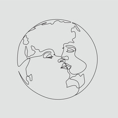 Couple line art. Man and woman one line drawing vector. Abstract minimal elegant logo	