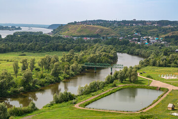 Fototapeta na wymiar The famous Shishkin ponds in Yelabuga. Tatarstan