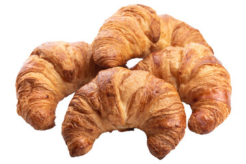 PND, Four fresh croissants. Isolate 
