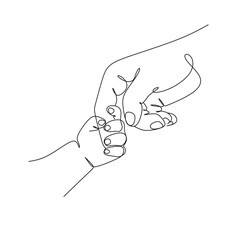 one line drawing illustration of a baby. Cute sleeping baby drawn from the hand a picture of the silhouette. Modern minimalism art. Little kid in the minimalist style. Vector illustration