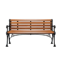 Park bench isolated on white created with Generative AI