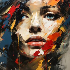 Artistic portrait of a young beautiful woman. Ai generated