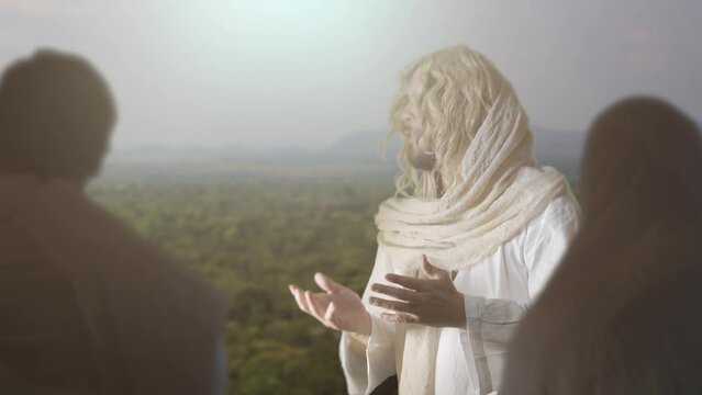 Jesus Christ preaching to his samples