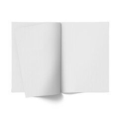 Close up view blank white tabloid paper isolated on white background. - obrazy, fototapety, plakaty