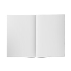 Close up view blank white tabloid paper isolated on white background. - obrazy, fototapety, plakaty