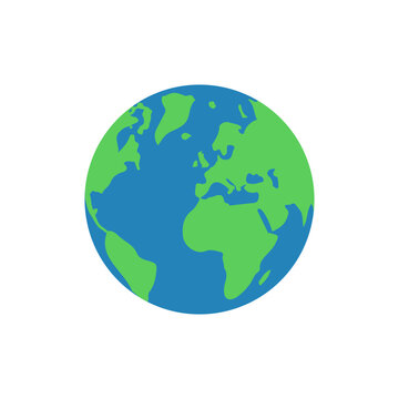 Planet earth - flat design icon. Vector illustration isolated on a white background.
