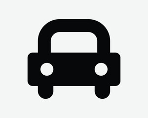 Car Front Icon Motor Vehicle Automotive Cab Taxi Coming Approach View Black White Shape Vector Clipart Graphic Illustration Artwork Sign Symbol