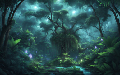 Fantasy trees forest HD wallpaper digital art