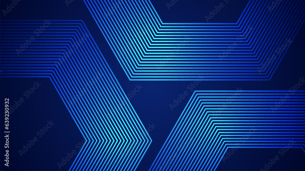 Wall mural dark blue simple abstract background with lines in a geometric style as the main element.