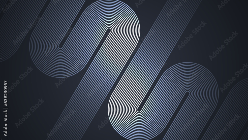 Poster Black simple abstract background with wave style lines as the main element.