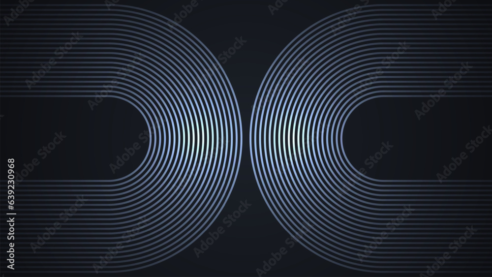 Poster Black simple abstract background with lines in a curved style geometric style as the main element.