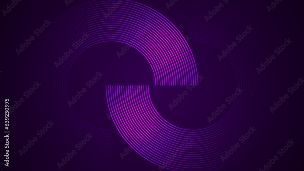 Poster Simple dark violet abstract background with lines in a curved style geometric style as the main element.