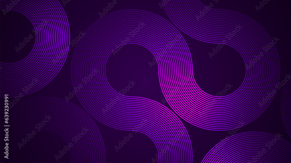 Wall mural dark violet abstract background with serpentine style lines as the main component.
