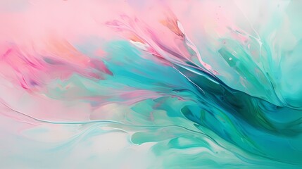 Abstract watercolor background with blue, pink and turquoise colors