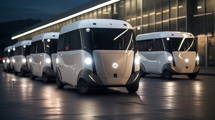 Obraz premium Futuristic electric trucks with different shapes