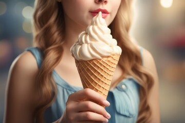 woman eating cream in the street