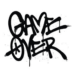 Graffiti spray paint word game over Isolated Vector