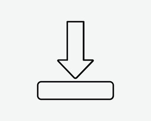 Download Line Icon Downloader Load Arrow Button Storage Data Internet Connection Black White Line Shape Vector Clipart Graphic Artwork Sign Symbol