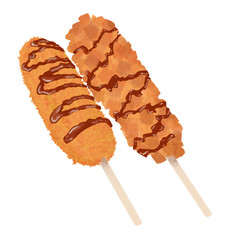 Corn dog. Japanese food. Snack