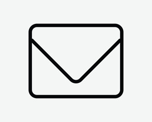 Envelope Line Icon Mail Letter Correspondence Post Postal Email Message App Business Memo Communication Thin Black Outline Shape Vector Sign Symbol