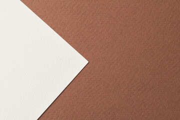 Rough kraft paper background, paper texture brown white colors. Mockup with copy space for text.