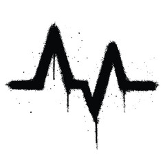 Graffiti spray paint Symbol heartbeat Isolated Vector
