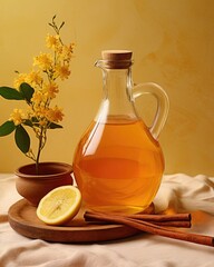 Fire cider. Apple vinegar with cinnamon. immune boosting drink