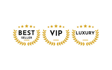 Best seller badge logo design template, vip logo design and luxury logo design template