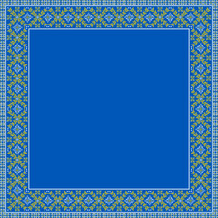 Vector illustration of Ukrainian ornament in ethnic floral style, identity, vyshyvanka, embroidery for print clothes, websites, banners. Background. Geometric design