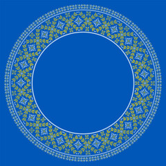 Vector illustration of Ukrainian ornament in ethnic floral style, identity, vyshyvanka, embroidery for print clothes, websites, banners. Background. Geometric design