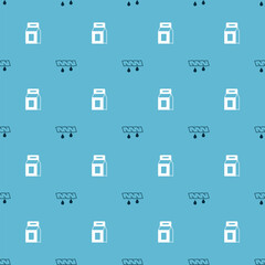 Set Squeeze clothes and Laundry detergent on seamless pattern. Vector