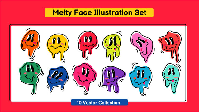 Melty Face Illustration Collection Set