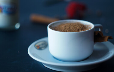 Obraz na płótnie Canvas cup of coffee with cinnamon