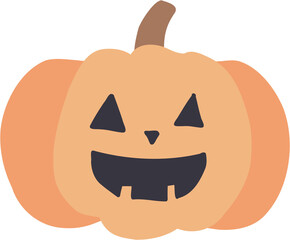 freehand drawing of Halloween pumpkin.