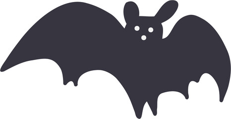 freehand drawing of Halloween bat.