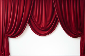 White background with velvet curtains; includes clipping path. Generative AI