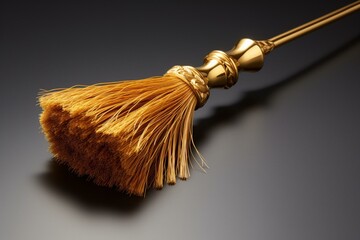 cleaning tool with golden bristles. Generative AI