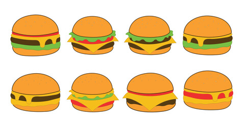 Flat Hamburger Illustration