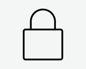 Lock Line Icon Security Secure Safety Padlock Access Privacy Confidential Protection Protect Denied Lockout Private Code Black Thin Symbol Vector Sign