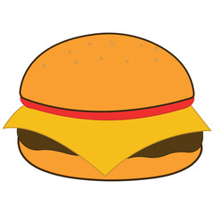 Flat Hamburger Illustration