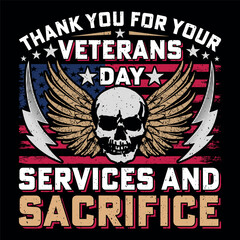 Thank You For Your Veterans Day Services And Sacrifice Soldier Veteran SVG T-Shirt Sublimation Vector Graphic
