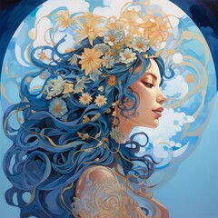 Woman Celestial Reverie Dream