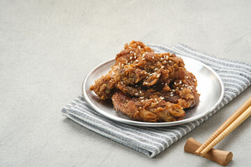 Korean Fried Chicken with savory sweet sauce
