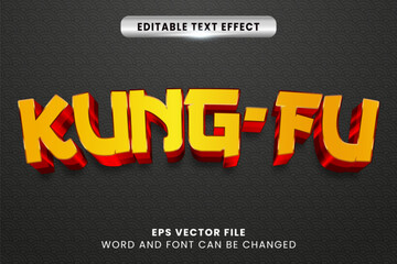 Golden kungfu 3d editable vector text effect