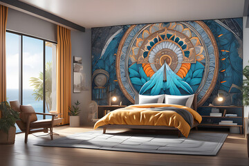 interior of a bedroom, Generative AI