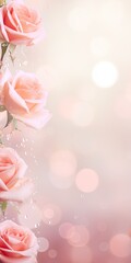 Timeless Tales of Roses Wallpaper - Florals Dancing in Bokeh's Glow - A Nature inspired Palette with Empty Copy Space for Text - Beautiful Bokeh Roses Background created with Generative AI Technology