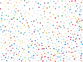 Disco Element. Flying Foil. Rainbow Square Confetti